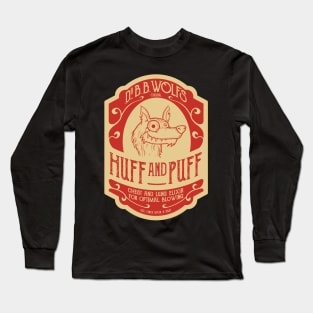 Dr B. B. Wolf's "Huff And Puff" - label Long Sleeve T-Shirt